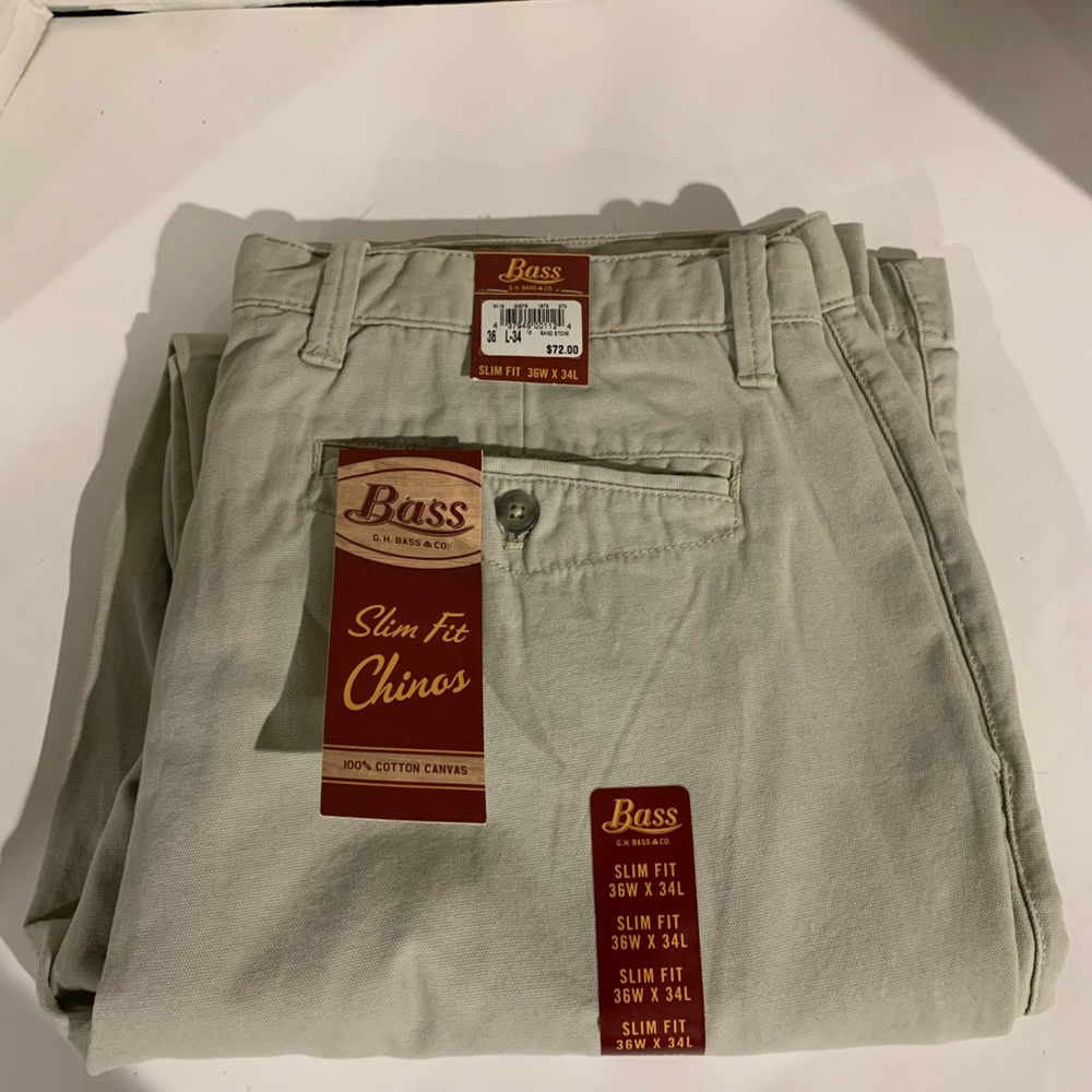 G.H Bass & Co Slim Fit Chinos - Sand Stone 36W x 34L